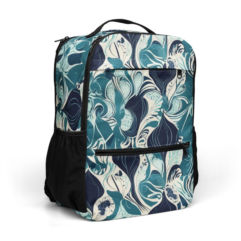 Indigo Tidal Garden on Utility Backpack — Right Front