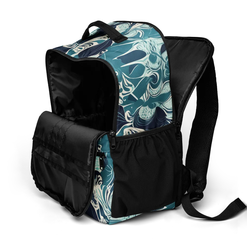Indigo Tidal Garden on Utility Backpack — Product details 2