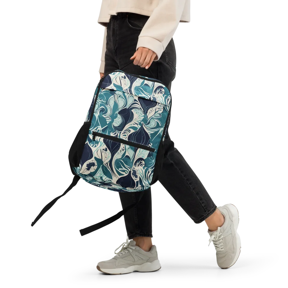 Indigo Tidal Garden on Utility Backpack — Front