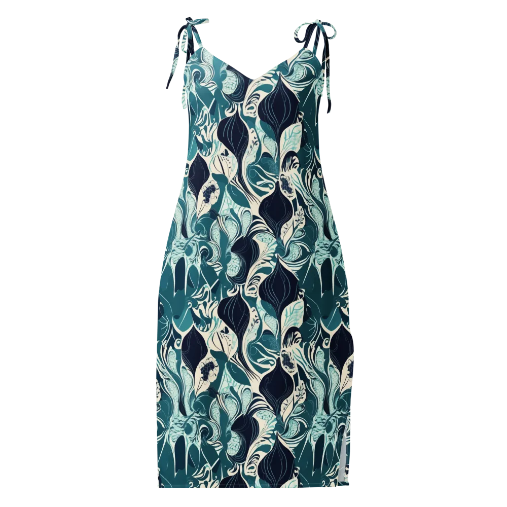 Indigo Tidal Garden on Slip Dress — Front