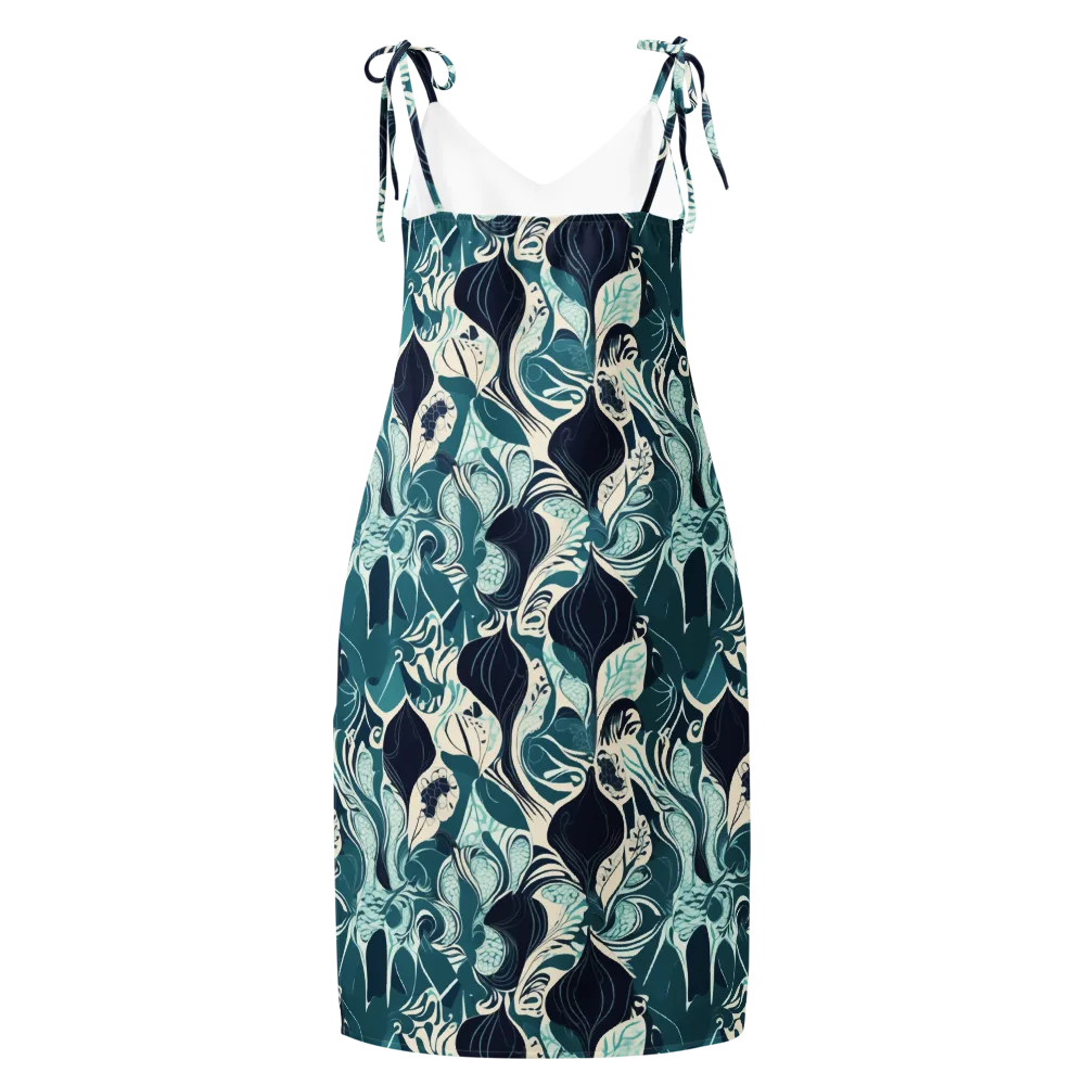 Indigo Tidal Garden on Slip Dress — Back