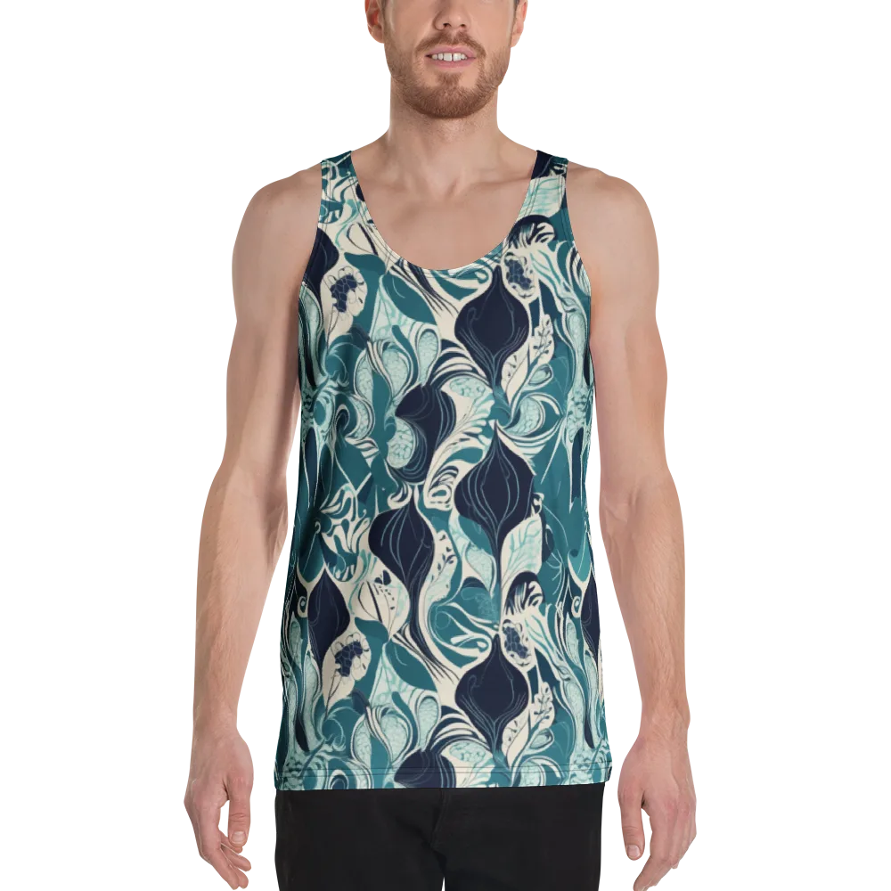 Indigo Tidal Garden on Men's Tank Top — Front
