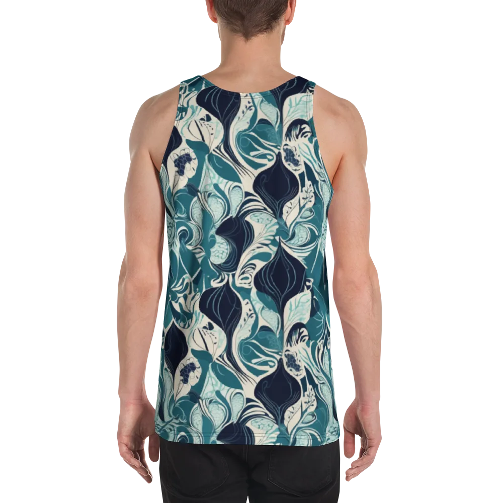 Indigo Tidal Garden on Men's Tank Top — Back