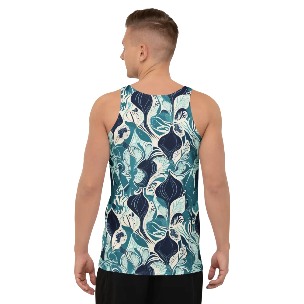 Indigo Tidal Garden on Men's Tank Top — Back