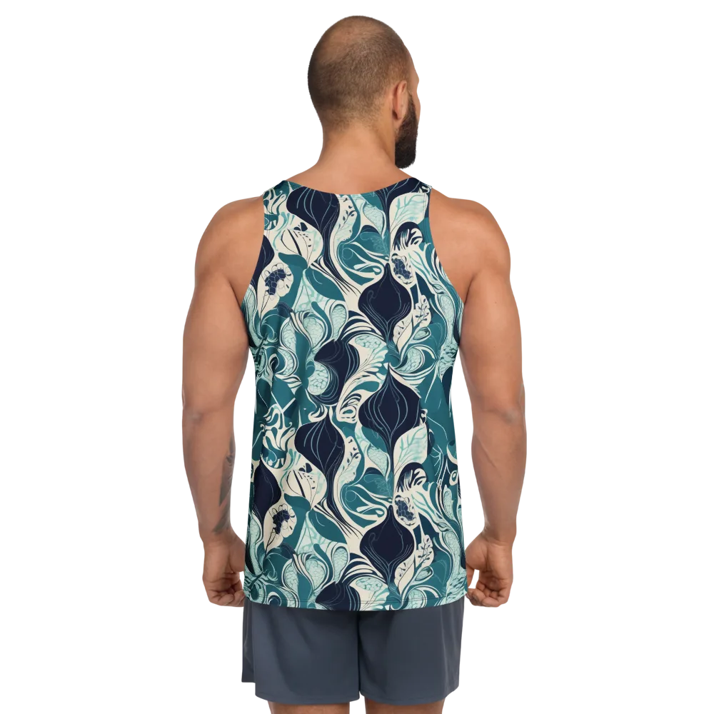 Indigo Tidal Garden on Men's Tank Top — Back