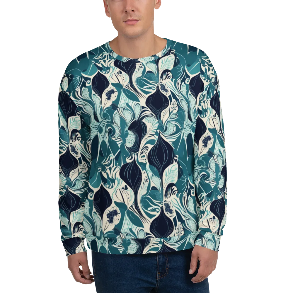 Indigo Tidal Garden on Sweatshirt — Front