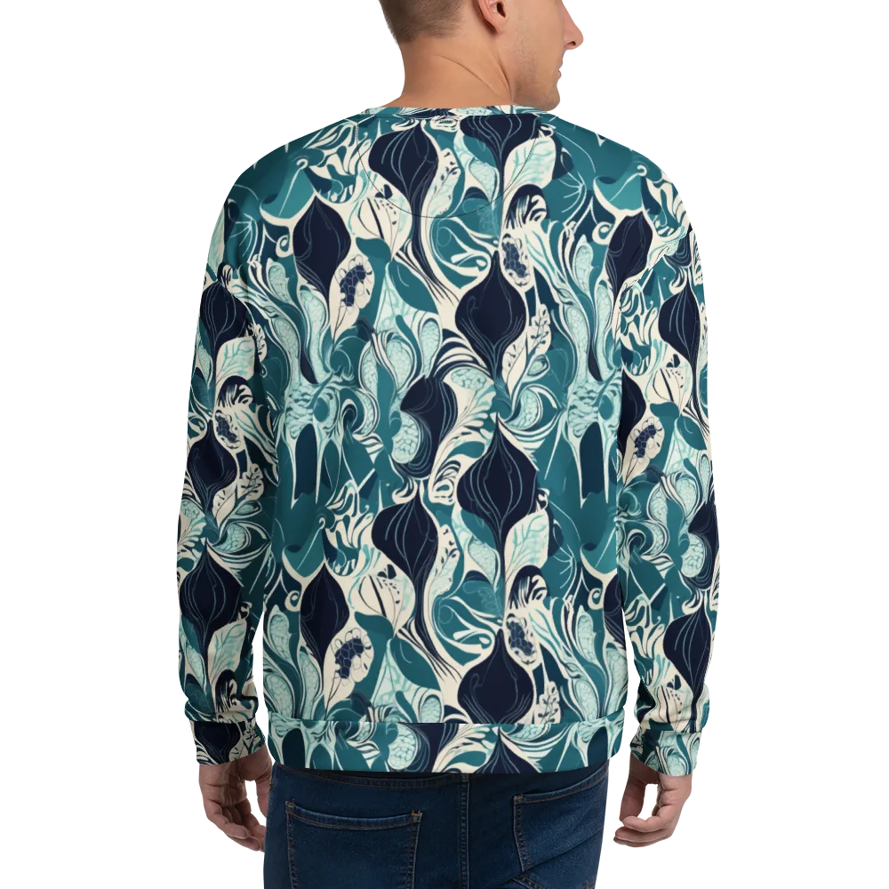 Indigo Tidal Garden on Sweatshirt — Back