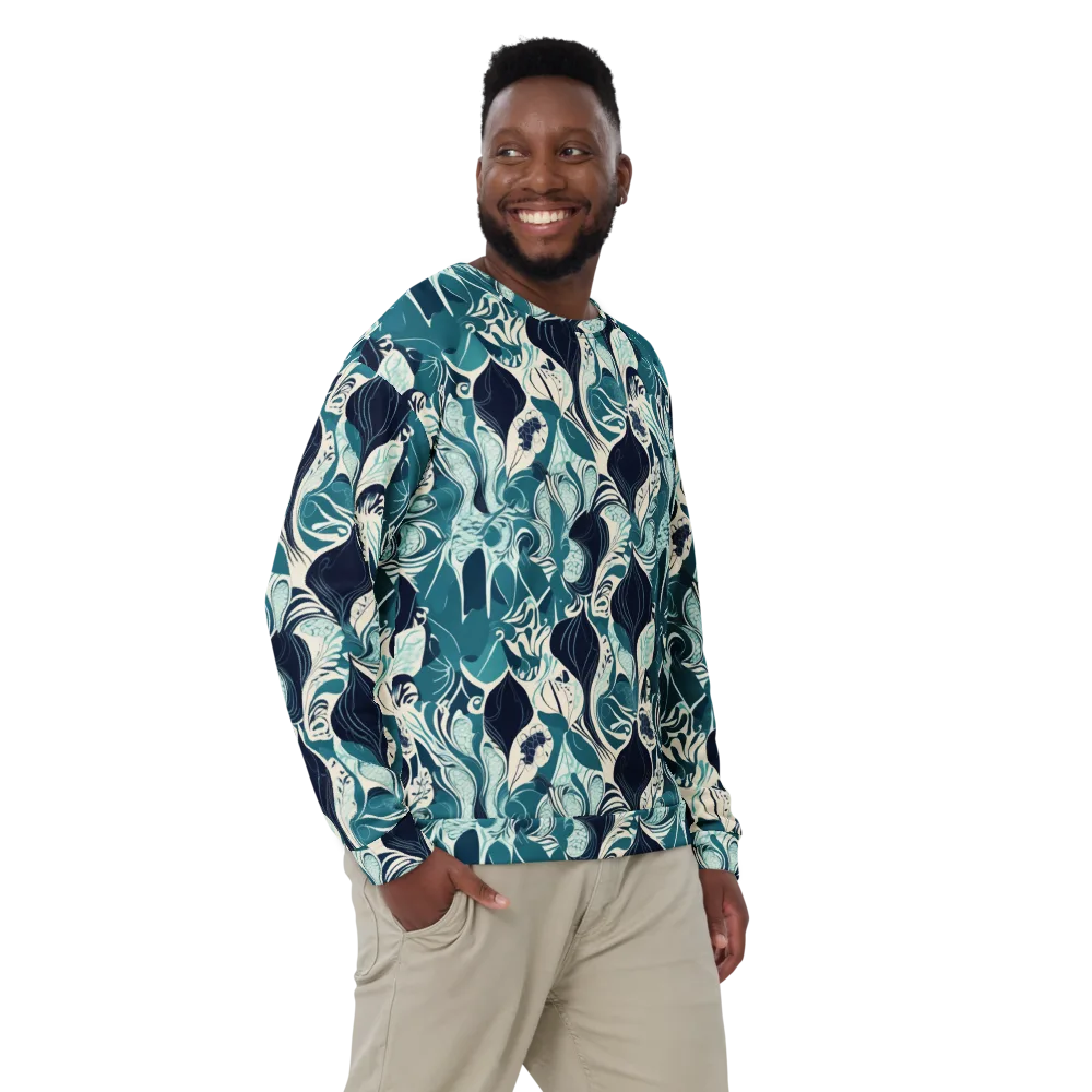 Indigo Tidal Garden on Sweatshirt — Front
