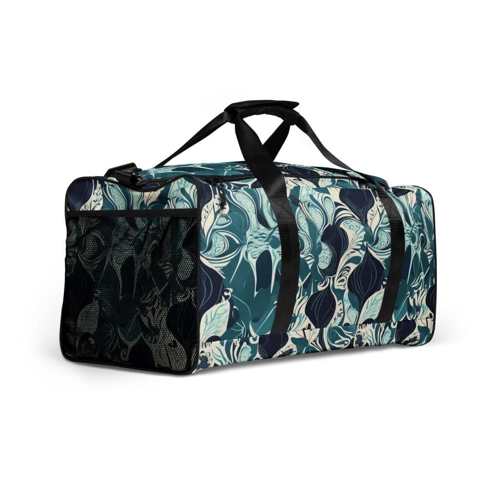 Indigo Tidal Garden on Duffle Bag — Right Front