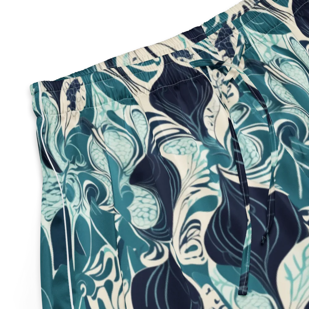 Indigo Tidal Garden on Women's Pajama Shorts — Product details