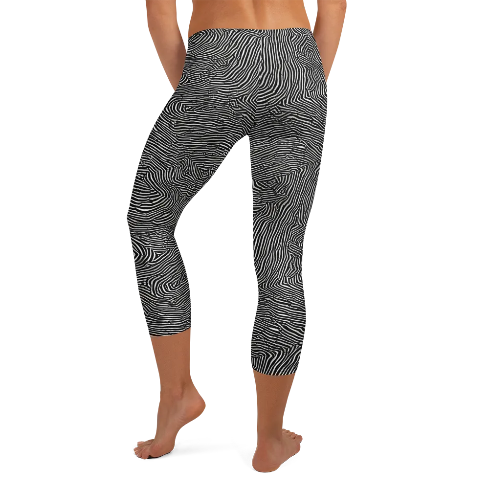 Fingerprint Noir on Capri Leggings — Back