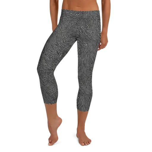Fingerprint Noir on a Capri Leggings