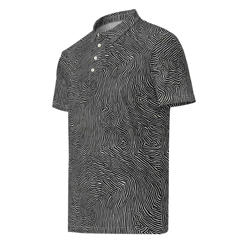 Fingerprint Noir on Men's Slim Fit Polo Shirt — Left Front