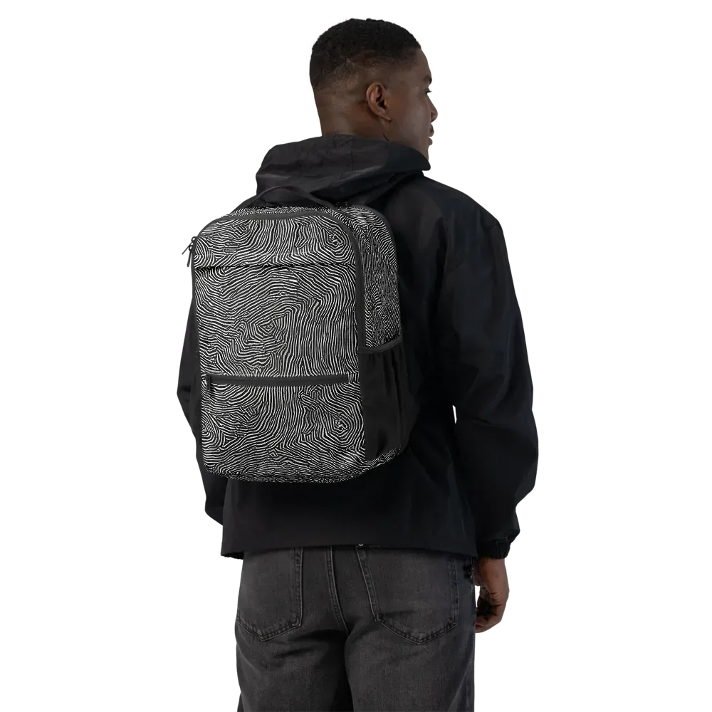 Fingerprint Noir on Utility Backpack — Back
