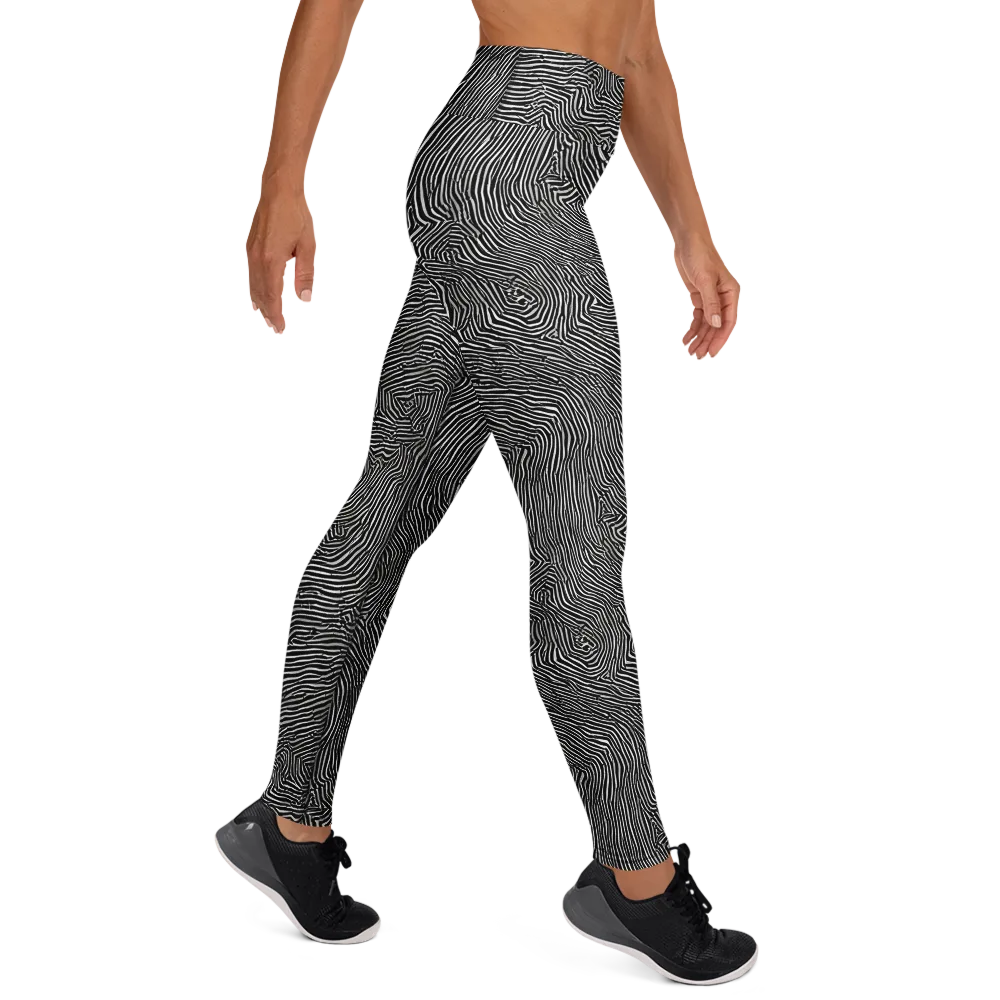 Fingerprint Noir on Yoga Leggings — Right