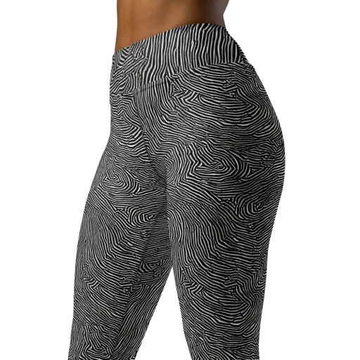 Fingerprint Noir on a Yoga Leggings