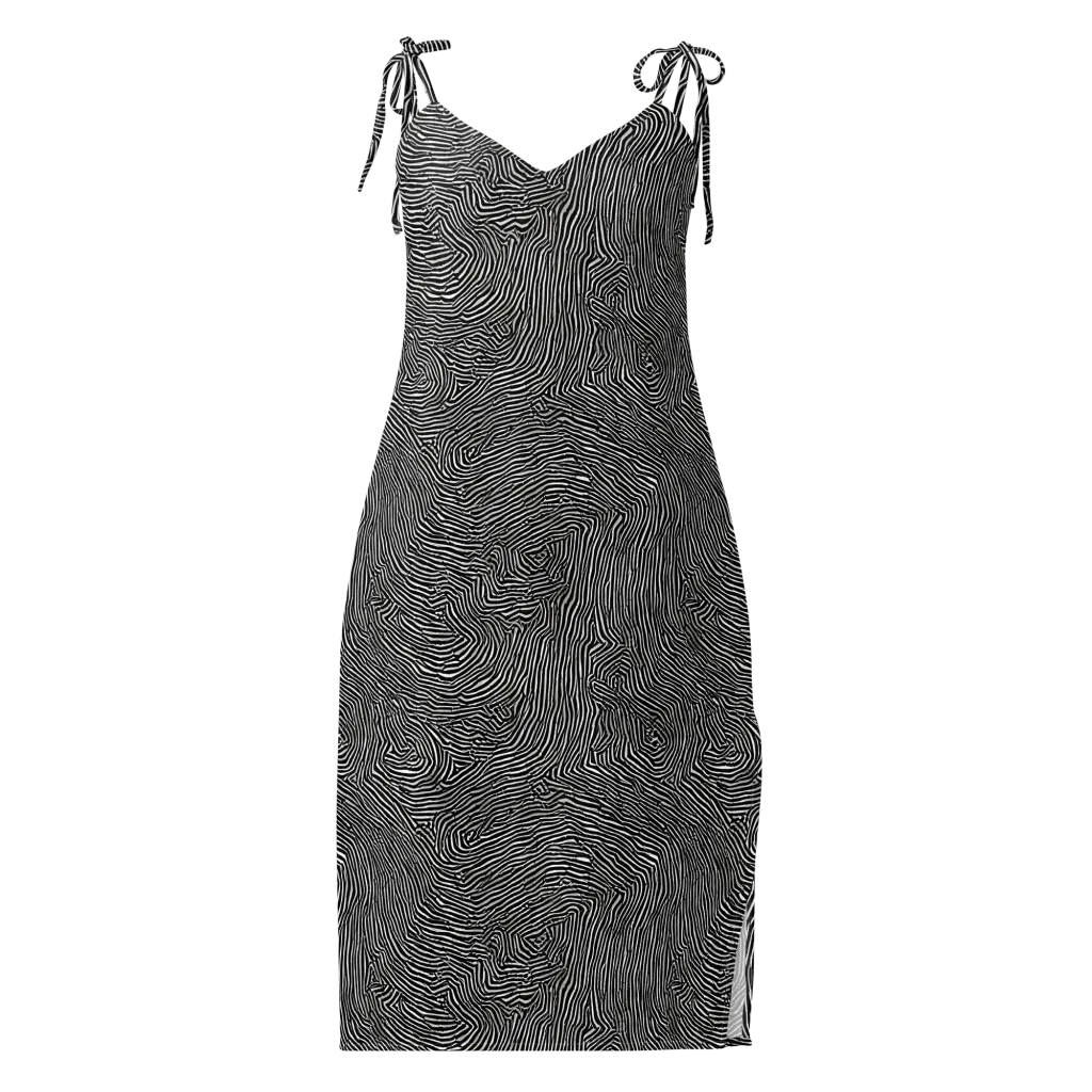 Fingerprint Noir on Slip Dress — Front