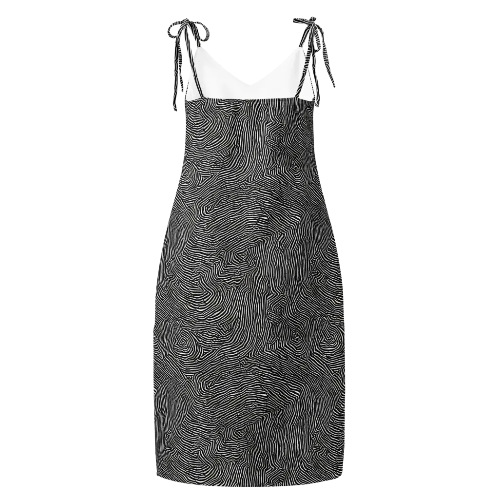 Fingerprint Noir on Slip Dress — Back