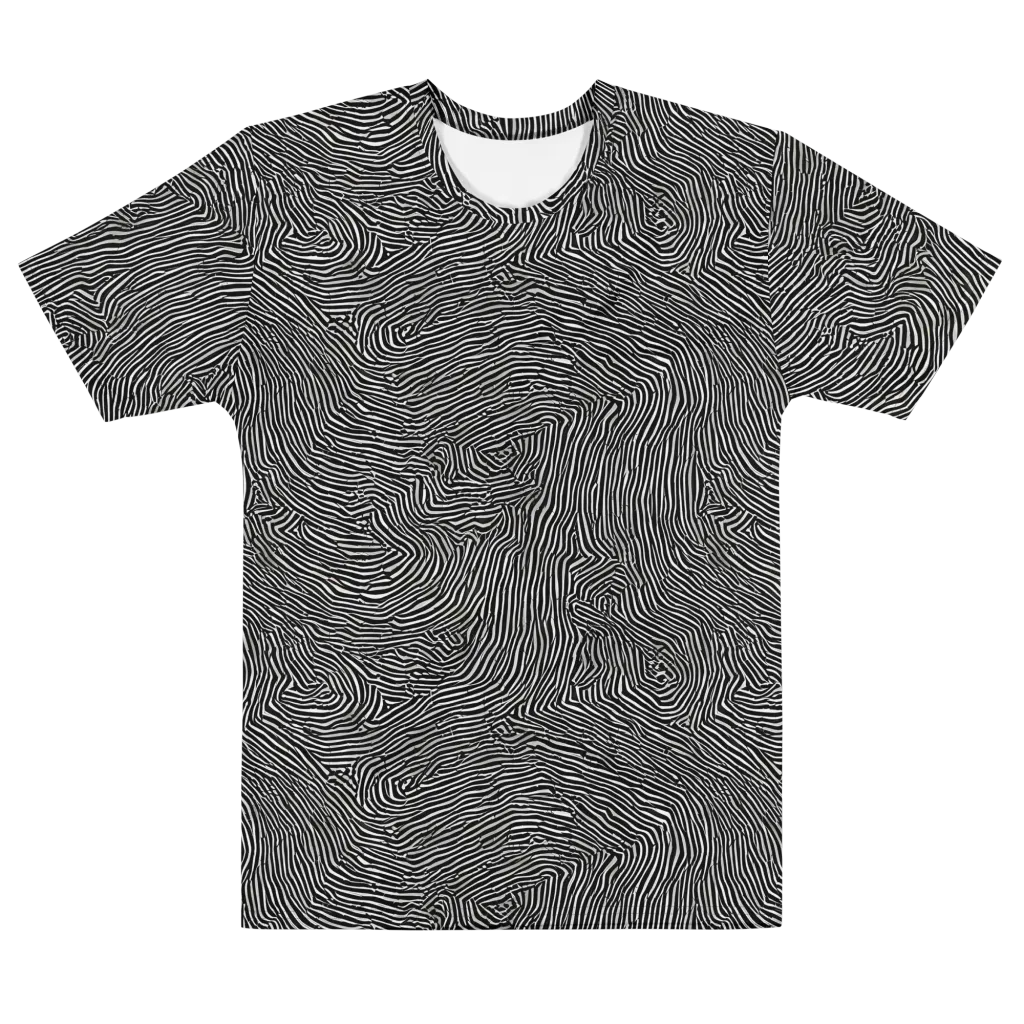 Fingerprint Noir on Men's Cotton Crew Neck T-Shirt — Front