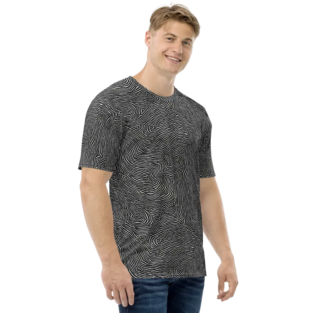 Fingerprint Noir on Men's Crew Neck T-Shirt — Right