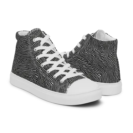 Fingerprint Noir on a Men's High Top Canvas Shoes
