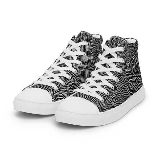 Fingerprint Noir on a Women's High Top Canvas Shoes