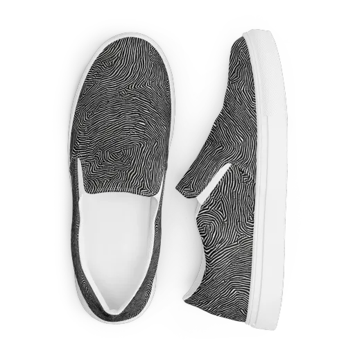 Fingerprint Noir on a Men's Slip-On Canvas Shoes