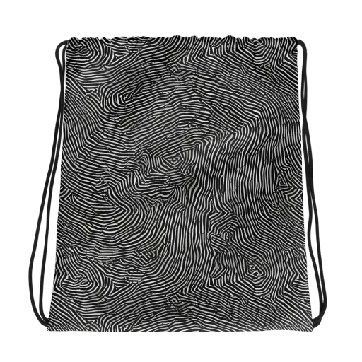 Fingerprint Noir on a Drawstring Bag