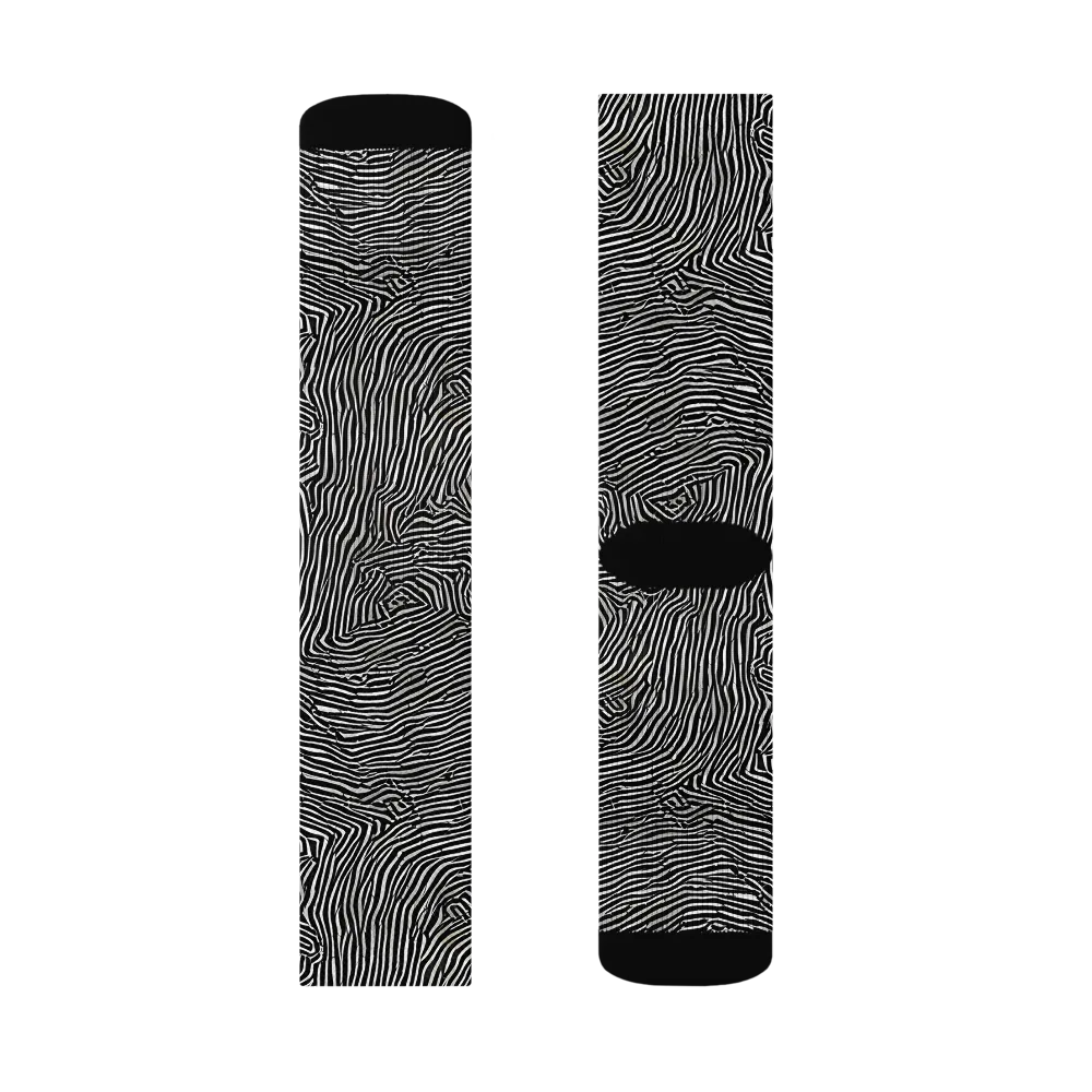 Fingerprint Noir on Socks — Left Sock