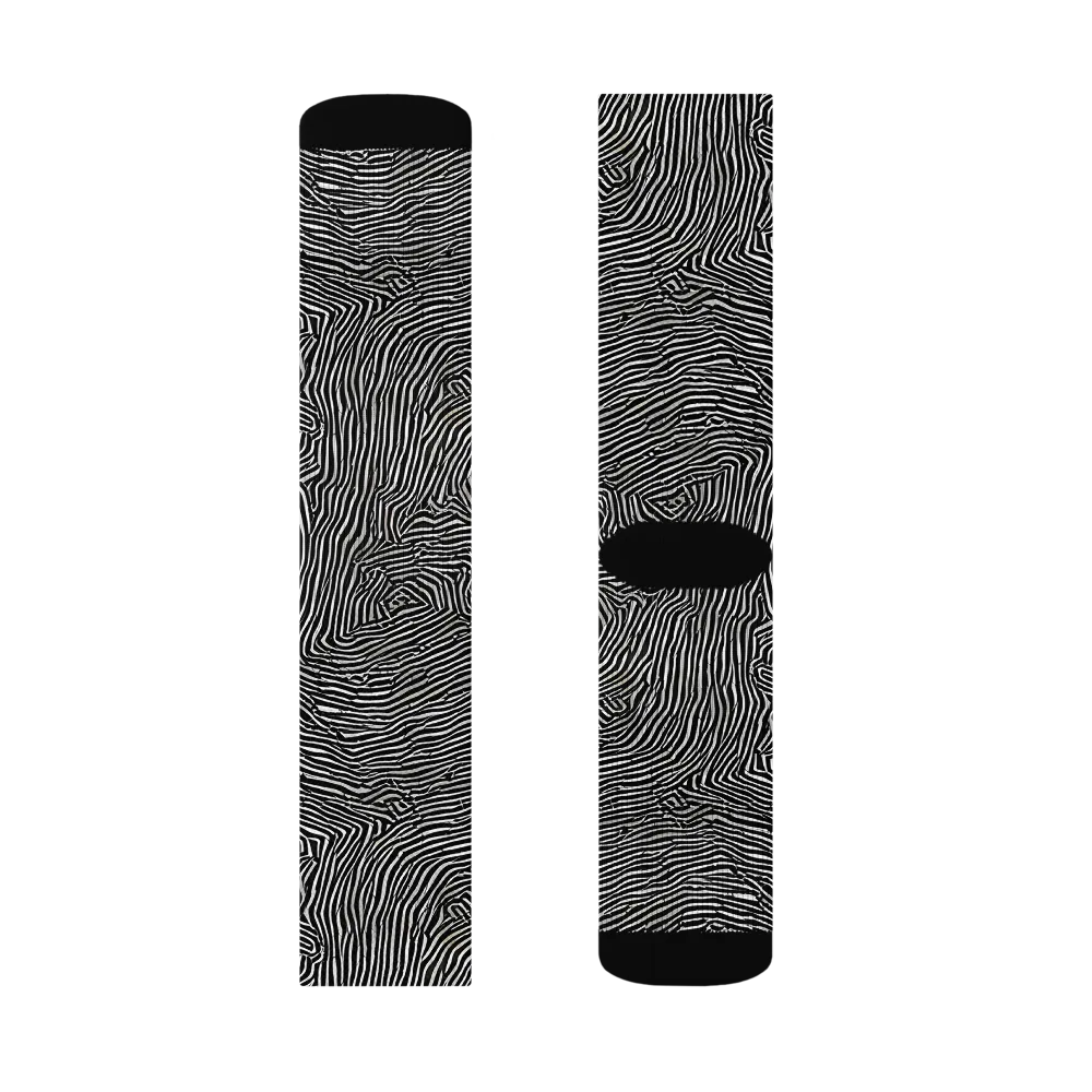 Fingerprint Noir on Socks — Right Sock