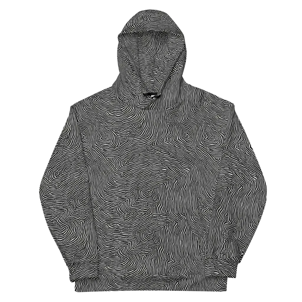 Fingerprint Noir on Cotton Hoodie — Front