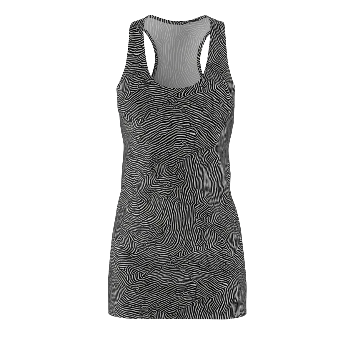 Fingerprint Noir on Racerback Dress — Front