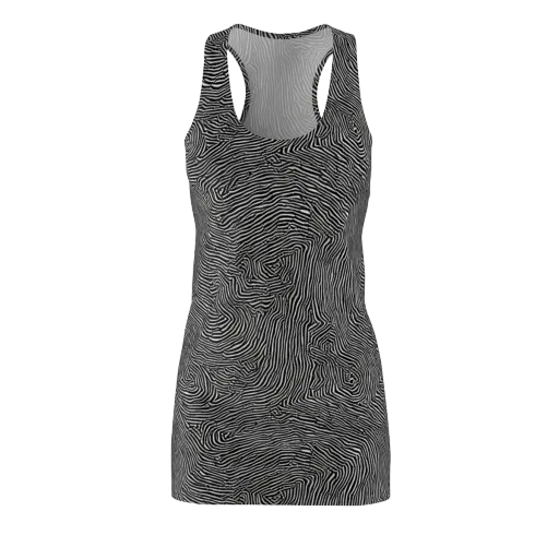 Fingerprint Noir on a Racerback Dress