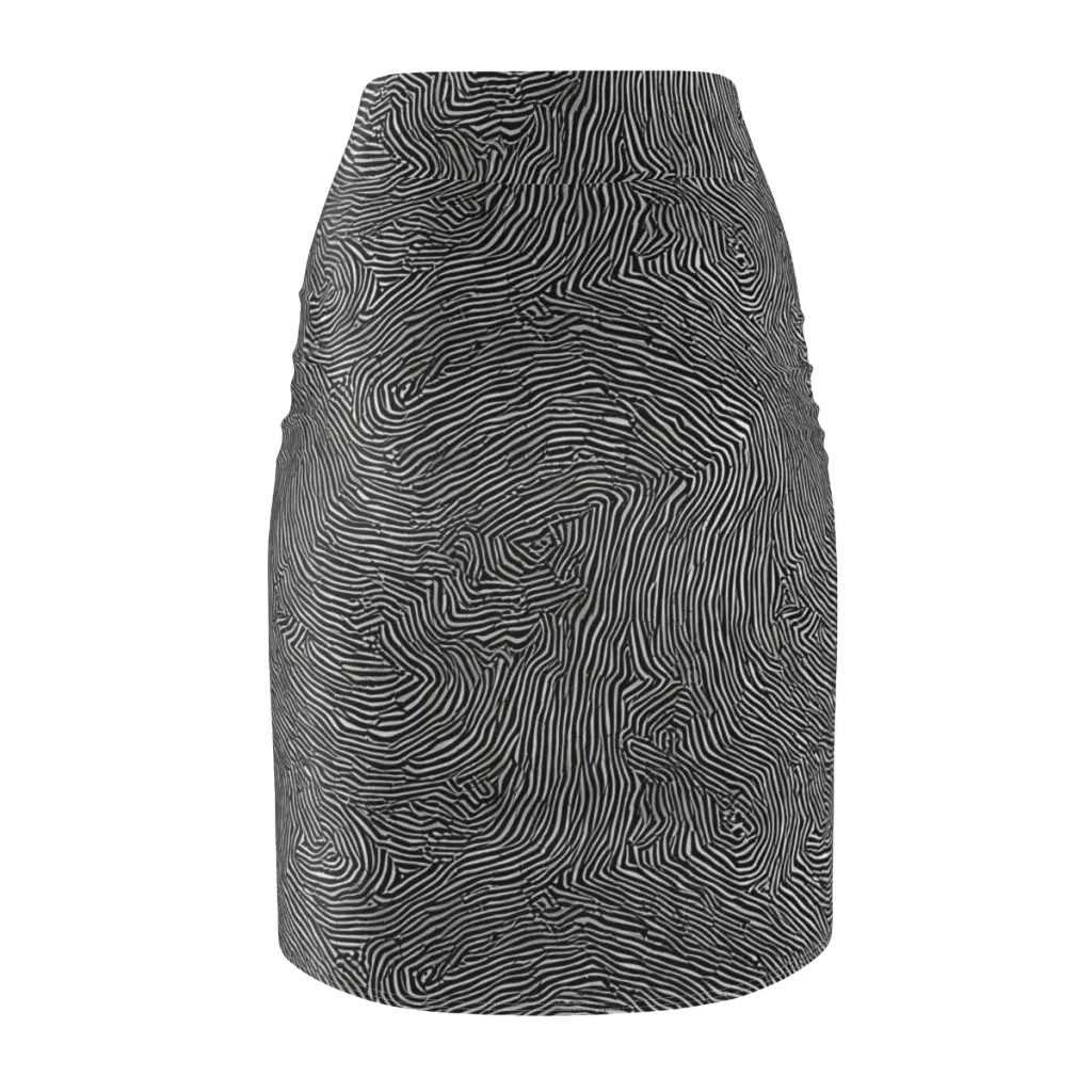 Fingerprint Noir on Pencil Skirt — Back