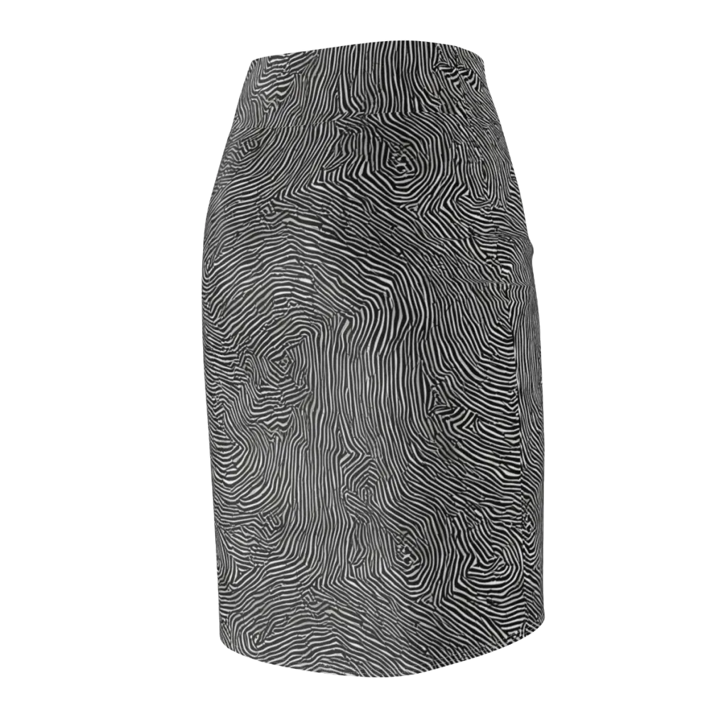 Fingerprint Noir on Pencil Skirt — Back Side