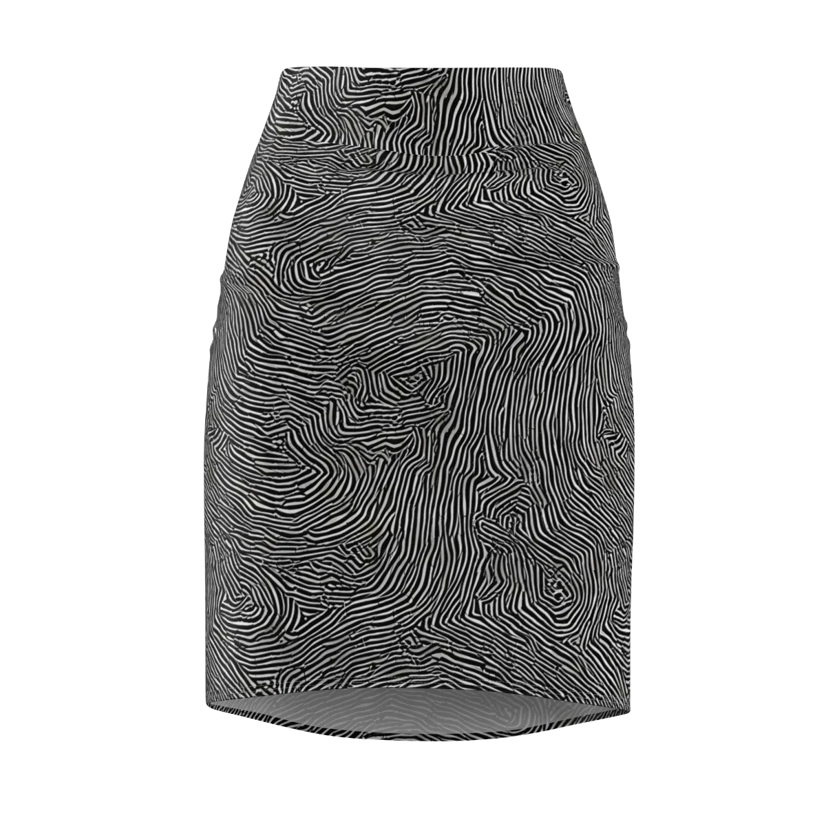 Fingerprint Noir on Pencil Skirt — Front