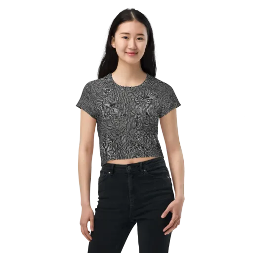 Fingerprint Noir on a Crop Tee