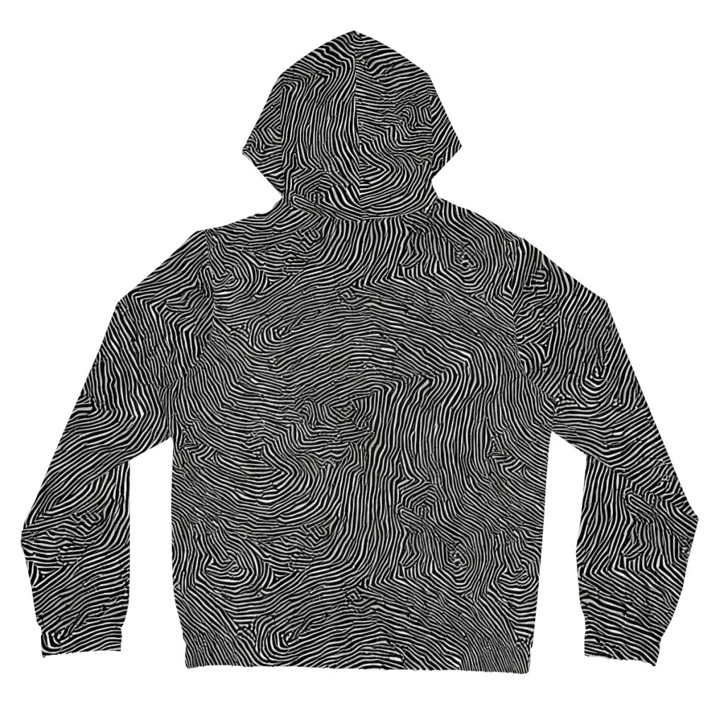 Fingerprint Noir on Women's Full-Zip Hoodie — Back