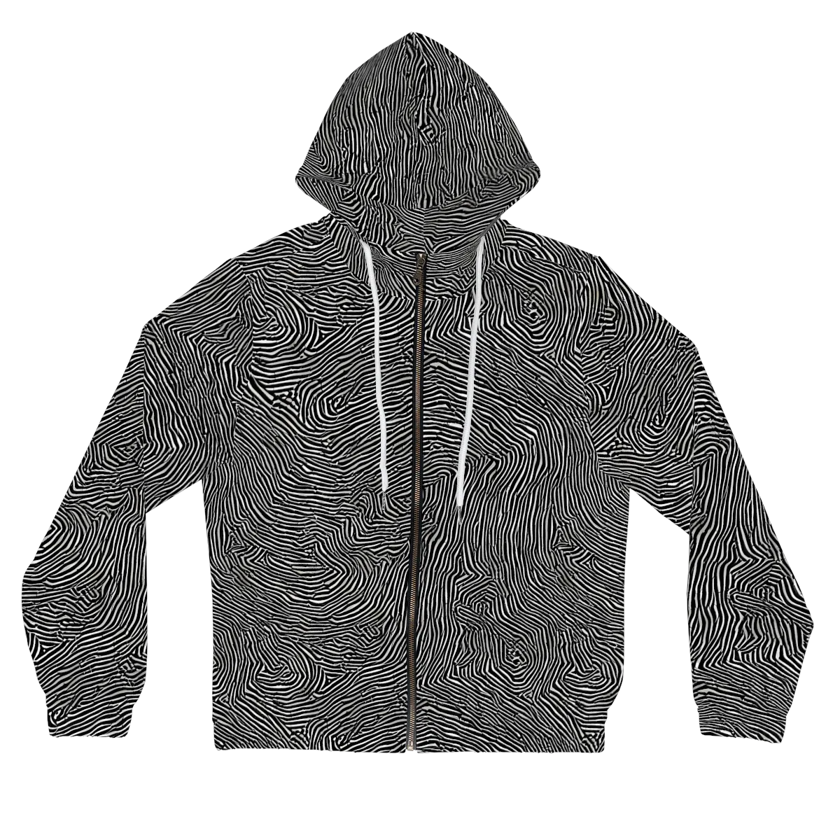 Fingerprint Noir on Women's Full-Zip Hoodie — Front