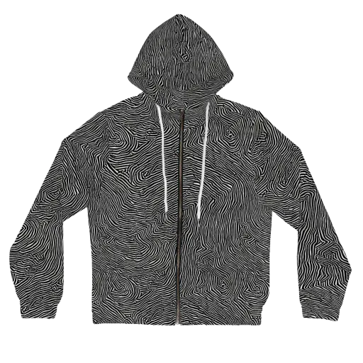 Fingerprint Noir on a Women's Full-Zip Hoodie