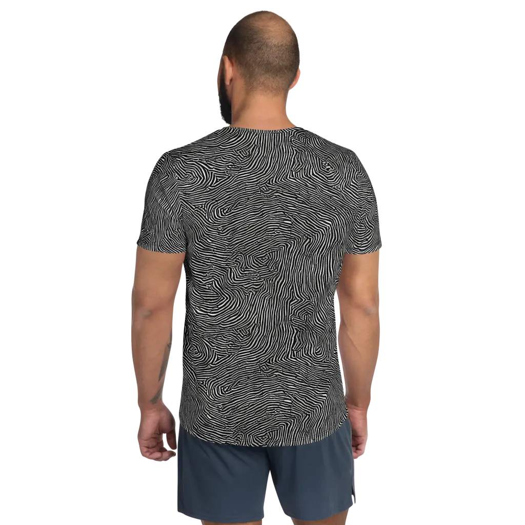 Fingerprint Noir on Men's Athletic T-Shirt — Back