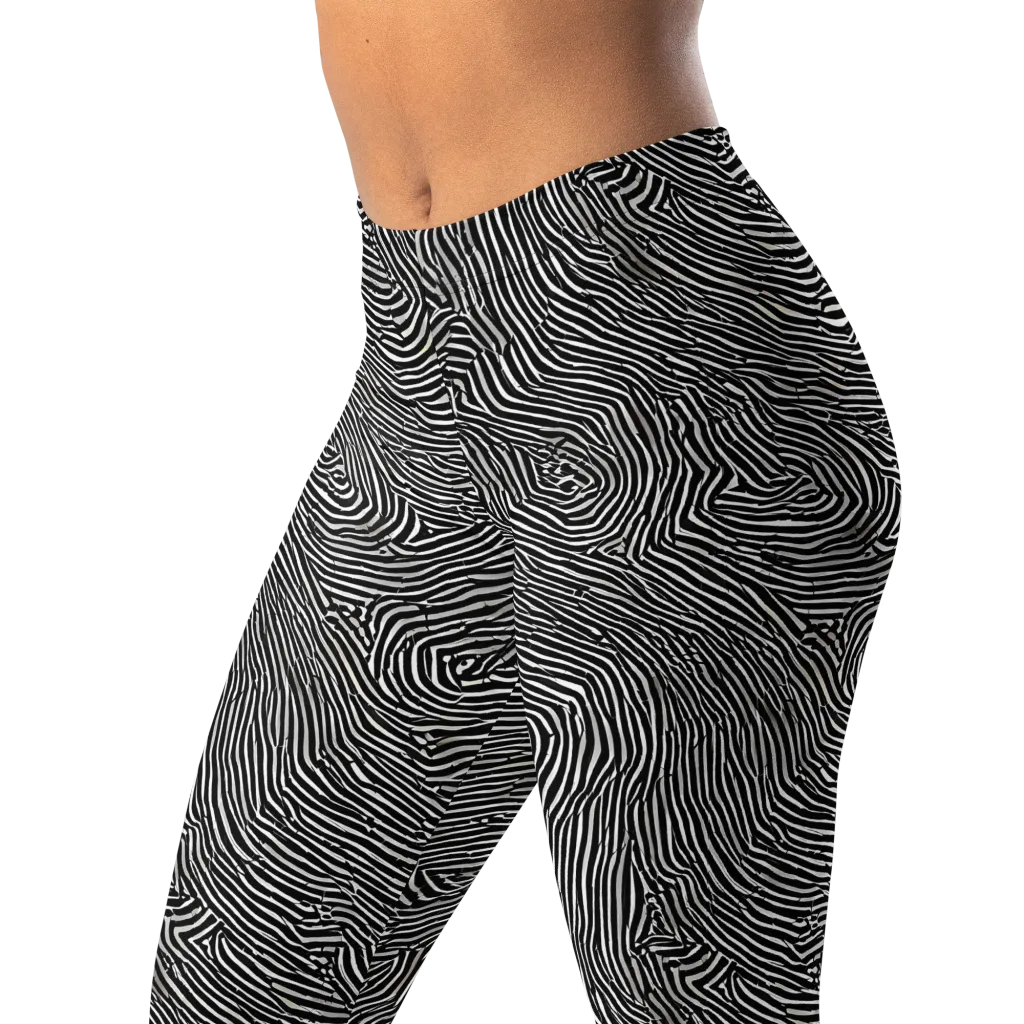 Fingerprint Noir on Leggings — Left Front