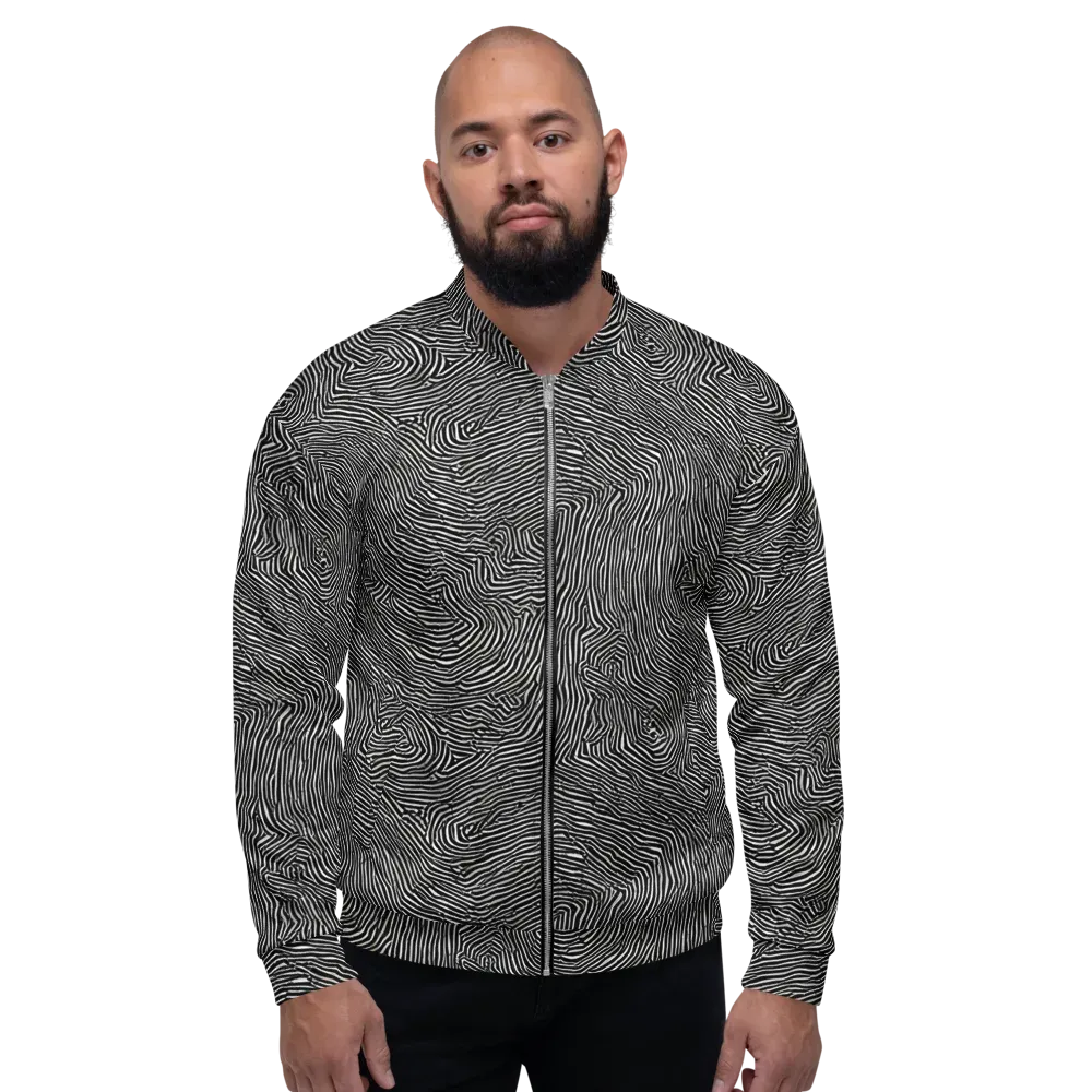 Fingerprint Noir on Bomber Jacket — Front