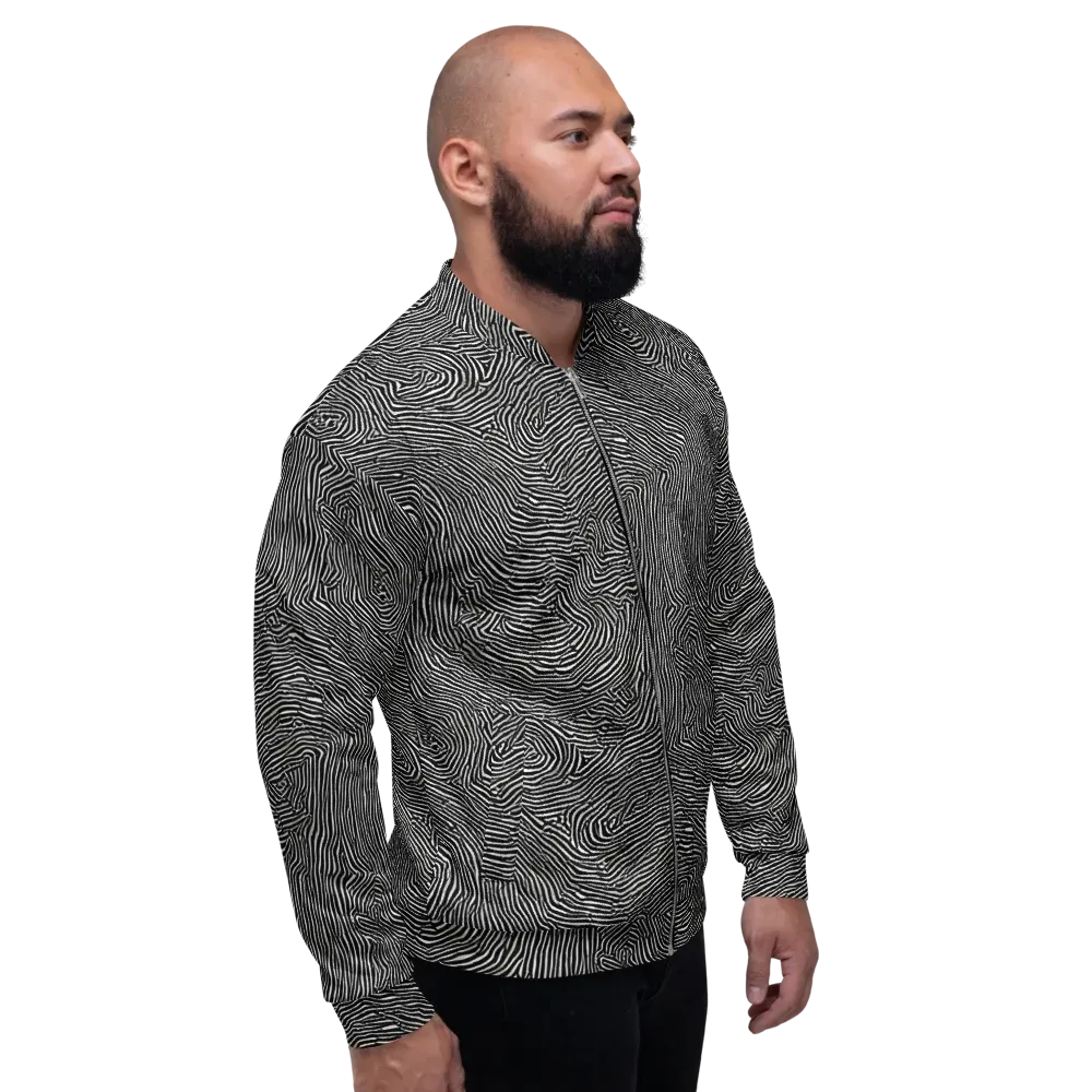 Fingerprint Noir on Bomber Jacket — Right