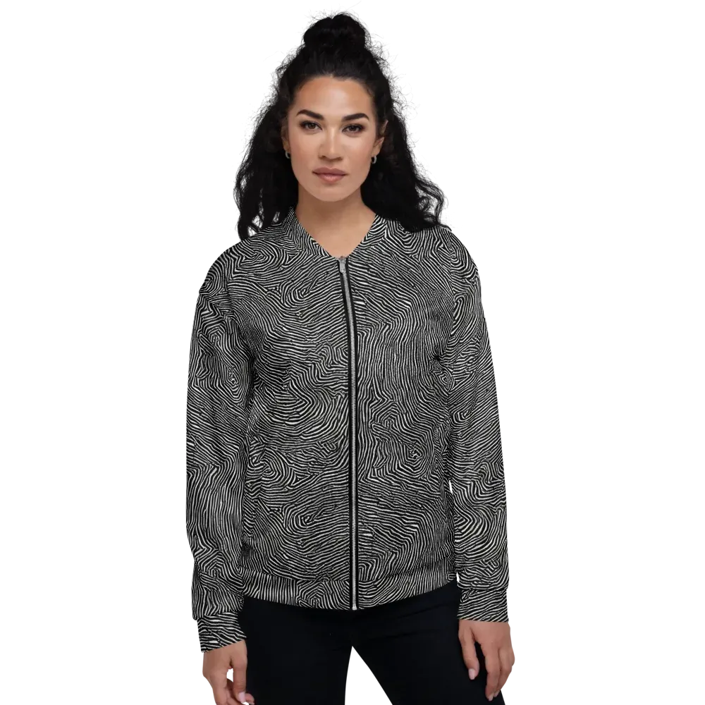Fingerprint Noir on Bomber Jacket — Front