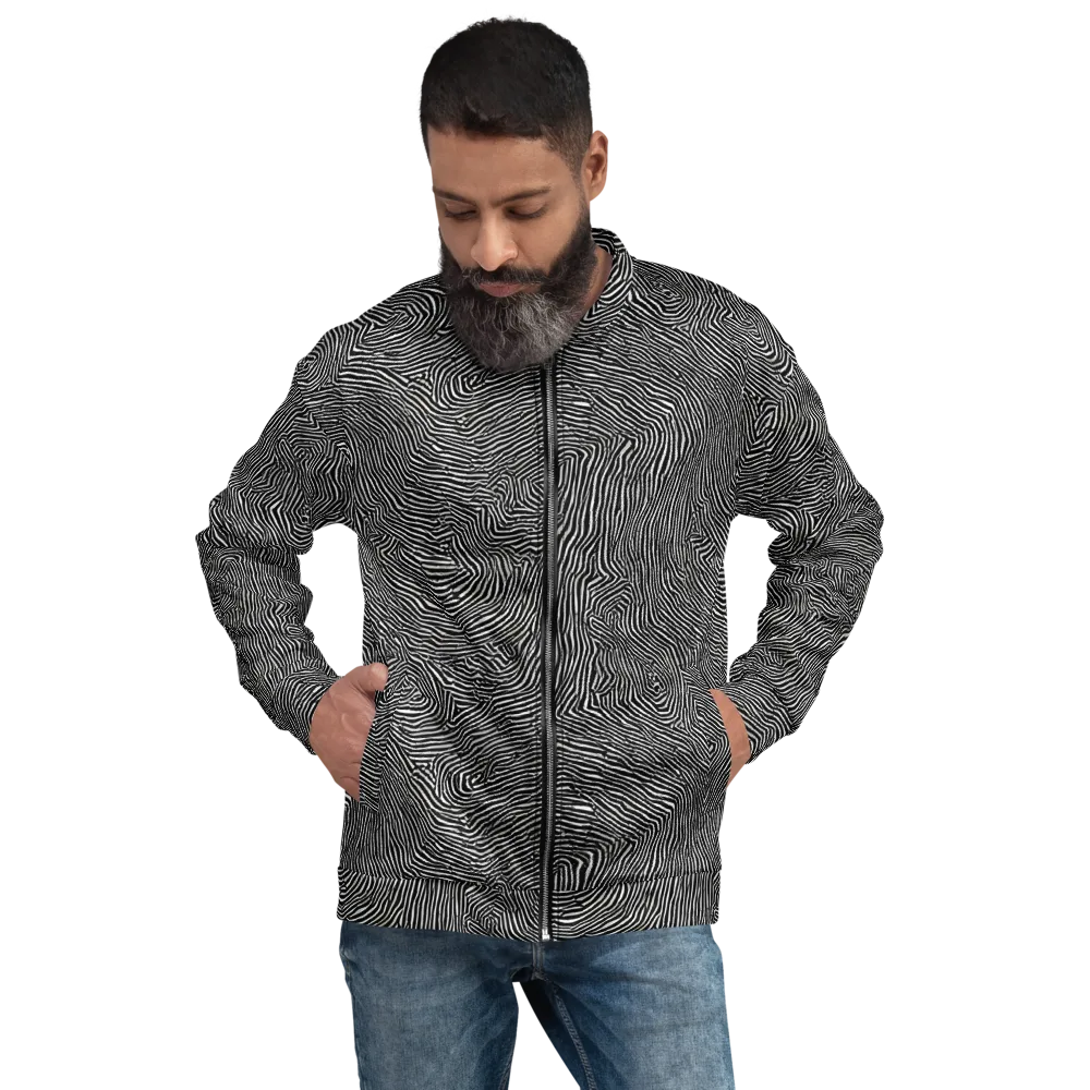 Fingerprint Noir on Bomber Jacket — Front