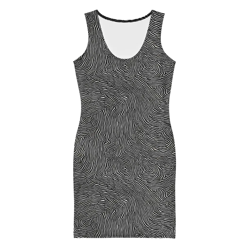 Fingerprint Noir on Bodycon Dress — Front