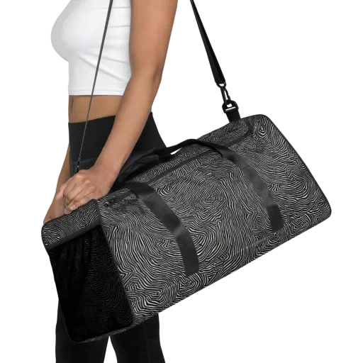 Fingerprint Noir on a Duffle Bag