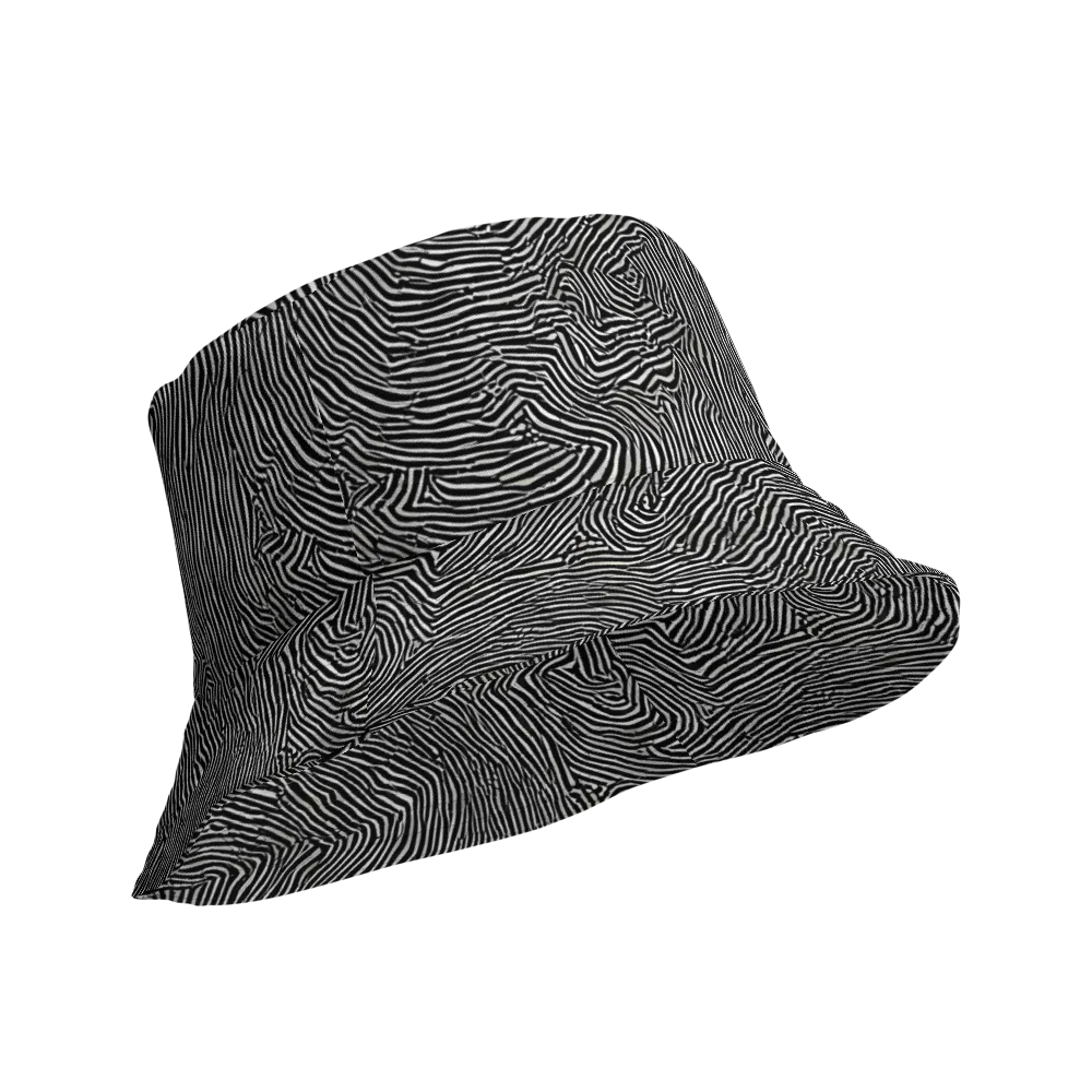 Fingerprint Noir on Reversible Bucket Hat — Product details Outside