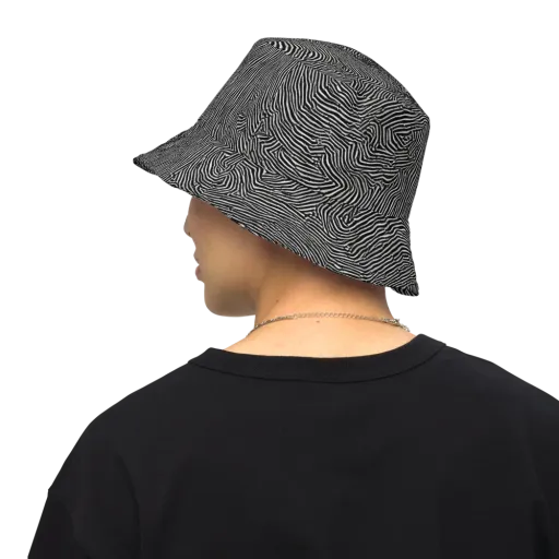 Fingerprint Noir on a Reversible Bucket Hat